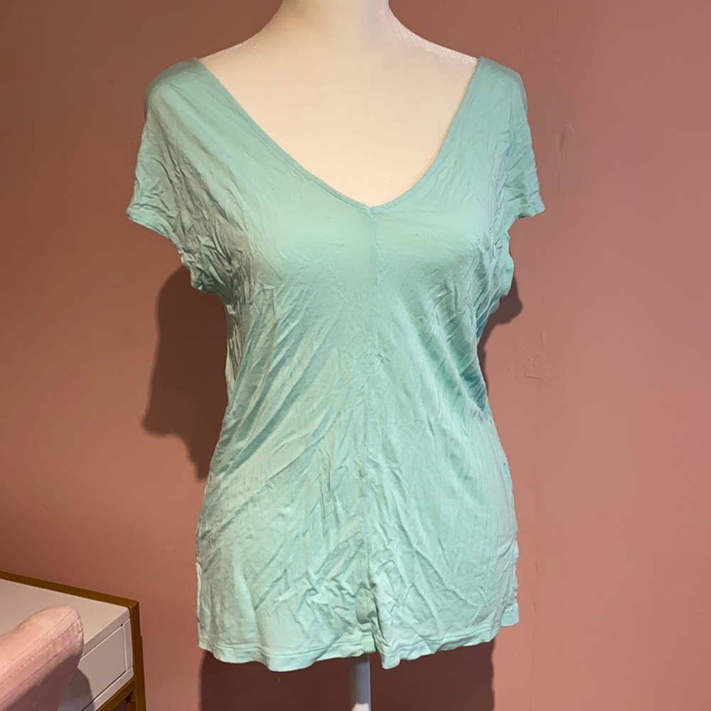 Aqua short sleeve shirt